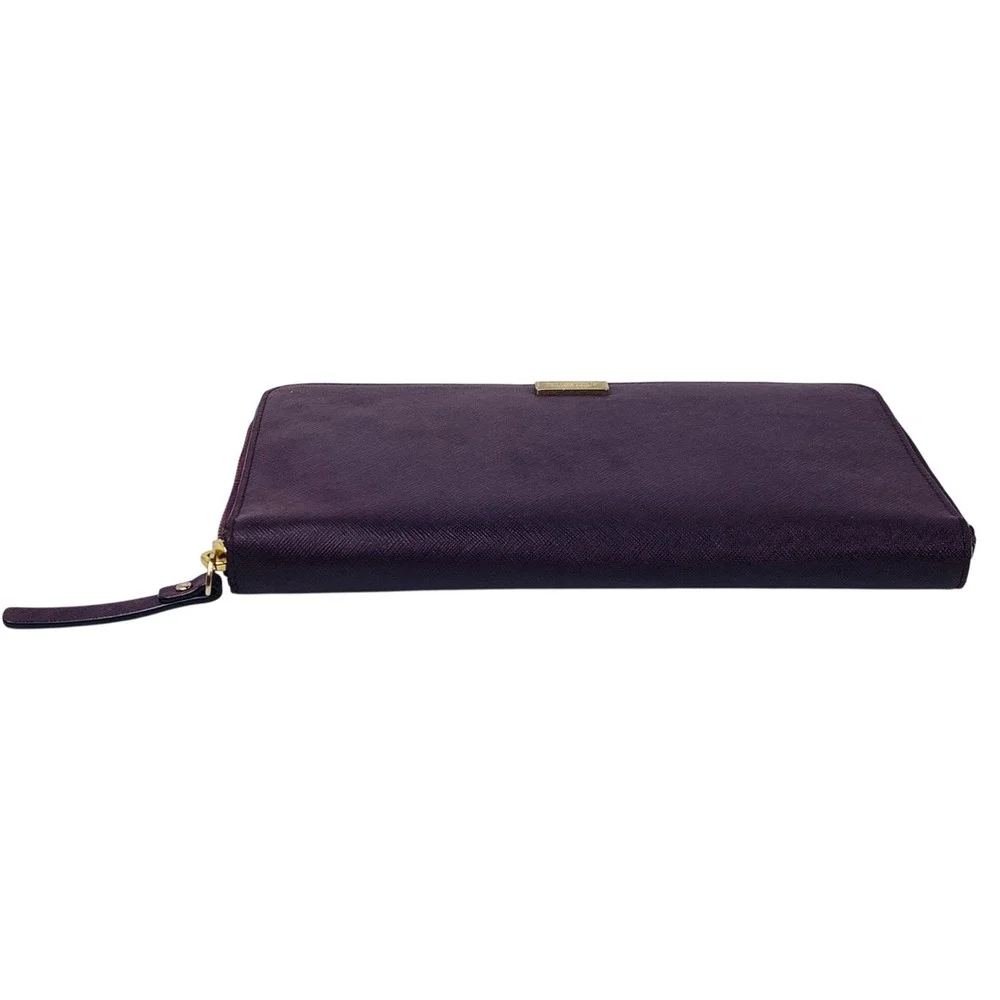 Kate Spade New York Laurel Way Talla Texture Deep Plum Leather Zip AroundWallet